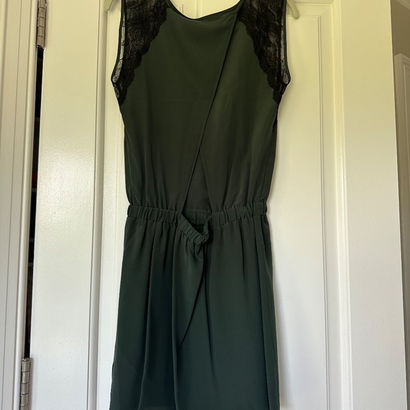 Dark Green Aaron Ashe Romper w/ Black Lace - Picture 4 of 5